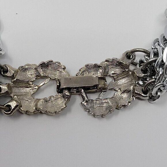 Vintage 15 Strand Multi- strand Layered Silver Tone Chain Statement Medieval - Picture 7 of 10